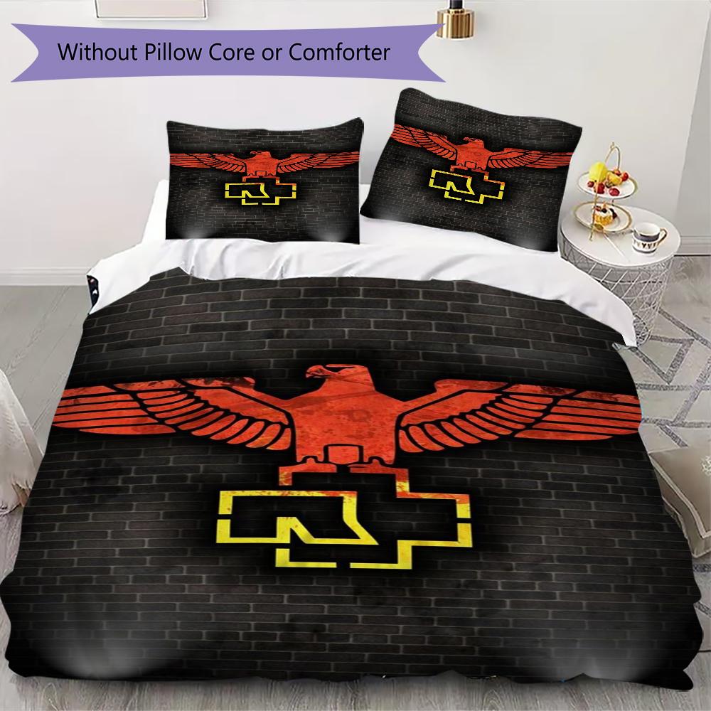 Rammstein Industrial Metal Style Bedding 1 Duvet Cover 2 Pillowcase Without Core Without Core Christmas Birthday Gift Soft And Comfortable