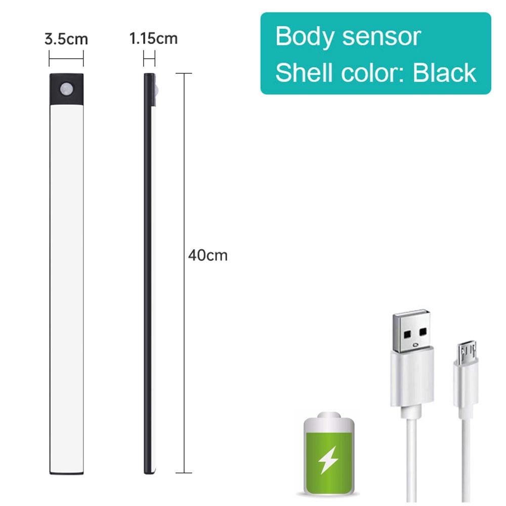 Ночник Светодиодные светильники с датчиком движения USB LED Беспроводной свет под кухонный шкаф Спальня Гардероб Внутренние ночники