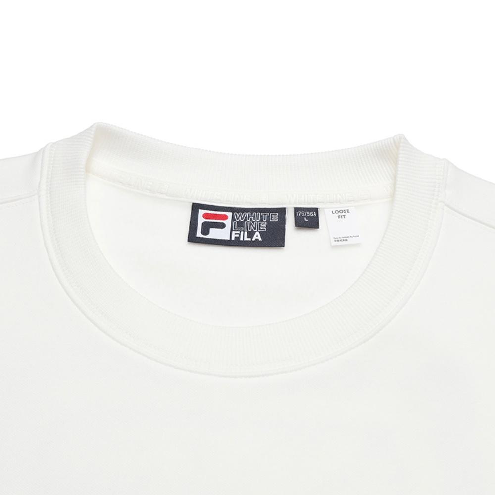 Fila Оригинальная флисовая версия Модный повседневный универсальный теплый свободный пуловер Толстовка Мужская толстовка Белая F11M549214FWT