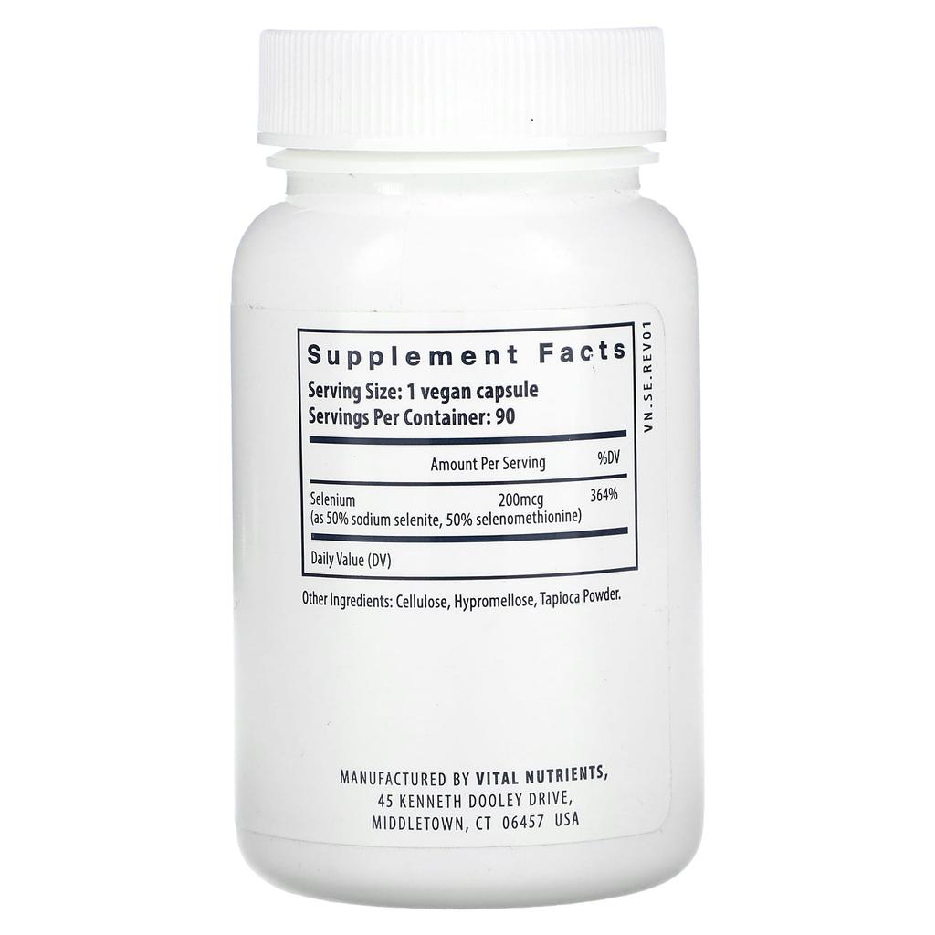 Selenium, Veggie Capsules, 90 Tablets (200Mcg per Capsule)