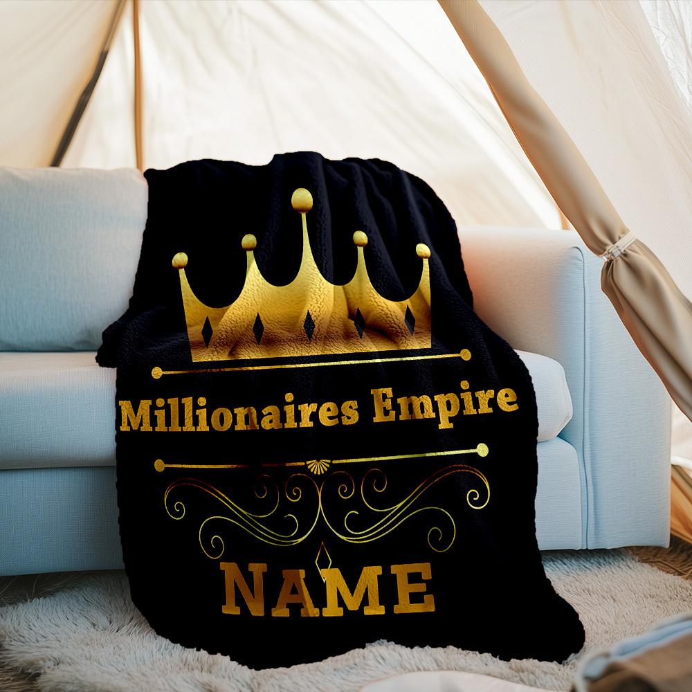 Millionaires Empire Outdoor Customize Your Name Blanket Comfortable Soft Lightweight Multipurpose Blanket For Travel Camping Picnics Sofa Office Bed