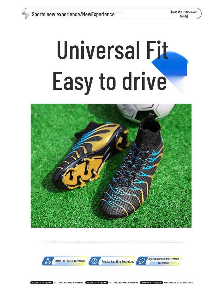 High-quality Anti-slip Breathable High-top Soccer Shoes for Adult Training & Competition