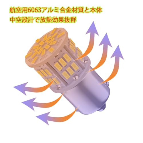 Autart 12V-24V S25 Single Bulb White Pin Angle 180 Degree (P21W 1156 G18 BA15S) 54 LED Bulbs 3014SMD Universal Car Truck Side Marker Turn Signal