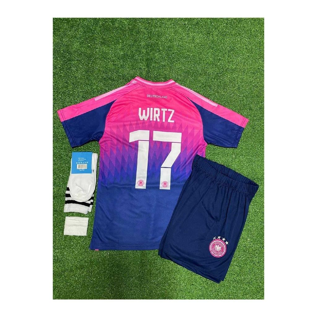 Комплект из 4 выездных детских майок Флориана Вирца на чемпионате Германии по футболу 2024 года