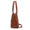 Women'S Elegant Solid Color PU Leather Shoulder Bag With Zipper Closure Polyester Lined Tote Versatile Handbag For Work