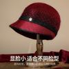 Новая вязаная шапка женская для среднего и пожилого возраста осенне-зимняя универсальная модная шапка-ведро из кроличьего пуха, флисовая утолщенная теплая шапка