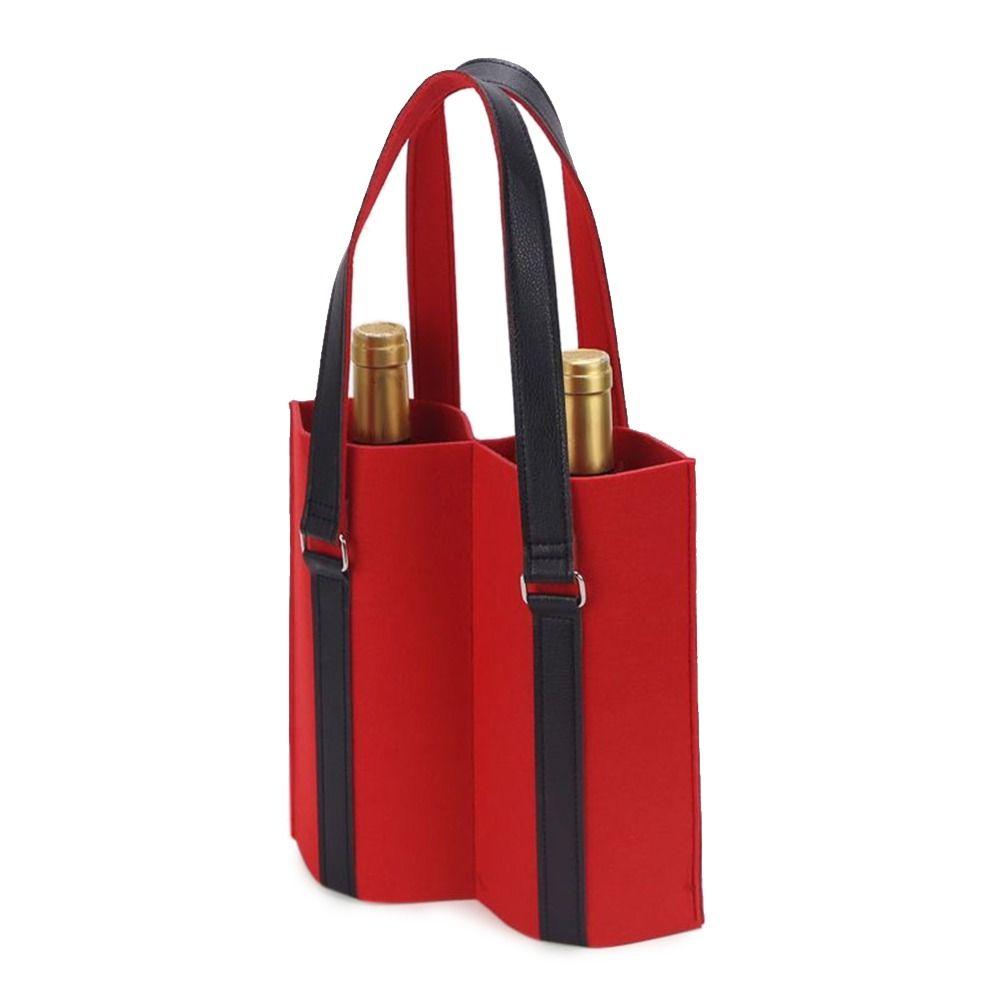 Protable Storage Bag Simple Red Wine Pouch Bottle Carrier Wine Storage Bag Felt Bag