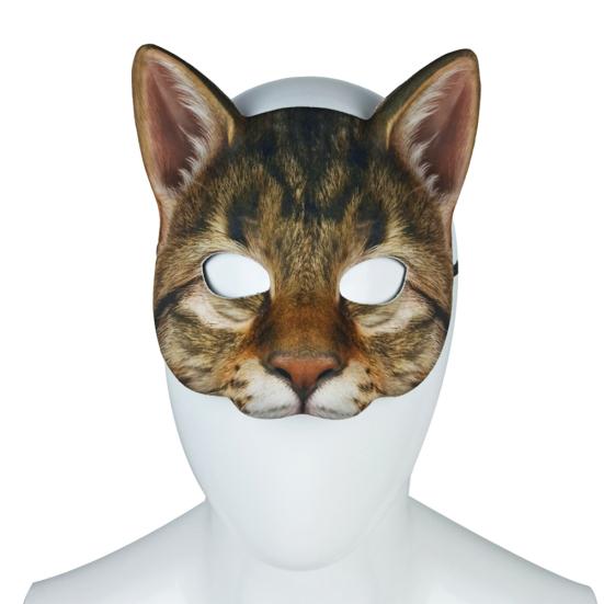 Реалистичная кошка на половину лица маскарадный костюм на Хэллоуин карнавальный реквизит