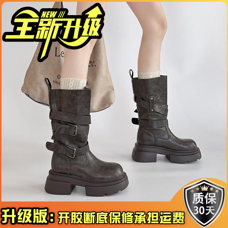 Ретро универсальные кожаные ботильоны на высоком каблуке, текстура, ботинки Мартин на толстой подошве, женские осенне-зимние ботильоны в британском стиле на небольшом толстом каблуке, модные ботильоны