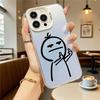 Figure Giving Middle Finger Hard Phone Case for Iphone 16 15 14 13 12 11 Pro Max Mini Shockproof Anti-Scratch Protective Cover