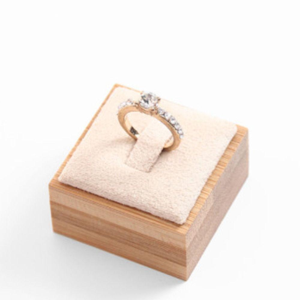 Display Rack Ring Holder Case Wooden Jewelry Show Props Earrings Rings Organizer Wedding Ring Box