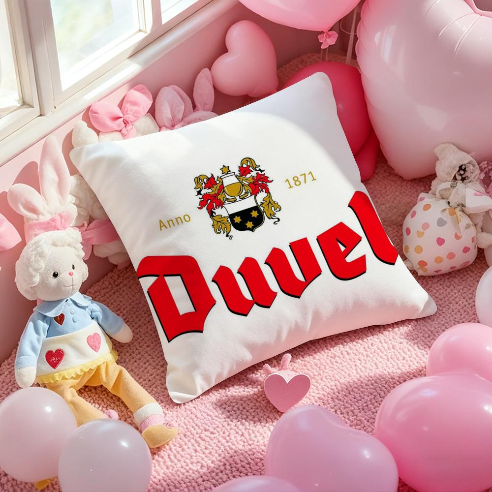 Крутая Защитная Наволочка для Подушки Пива D-Duvel Мягкая Плюшевая Ткань Двусторонняя Печатная Наволочка Теплый Зимний Подушка для Дивана