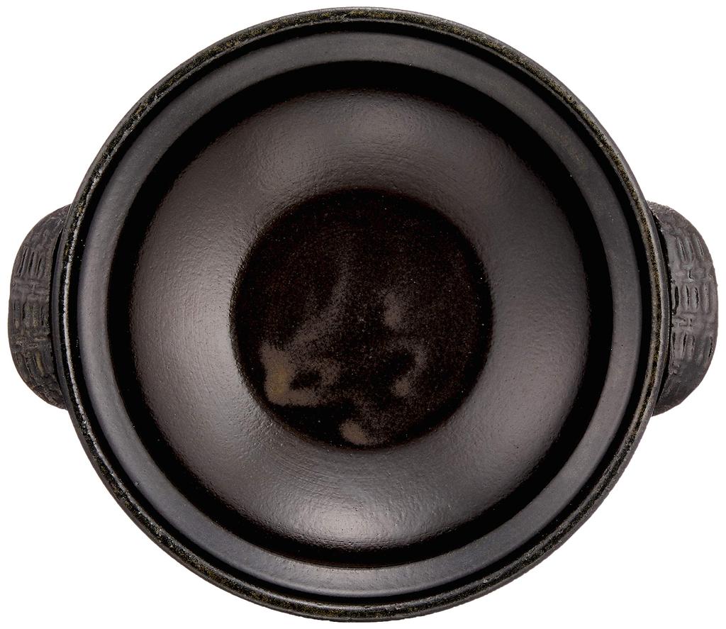 Saji Pottery Banko Ware Earthen Pot 6 For 1 Person Ichichin Kakiotoshi Black No. (19cm) 32-288