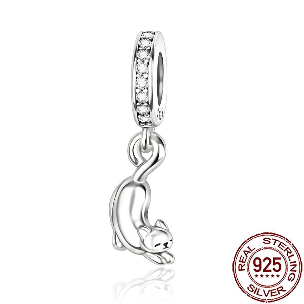 New Charms 925 Silver Cat Dog Flamingo Chameleon Axolotl Animal Beads Fit Bracelet Necklace Women DIY Jewelry