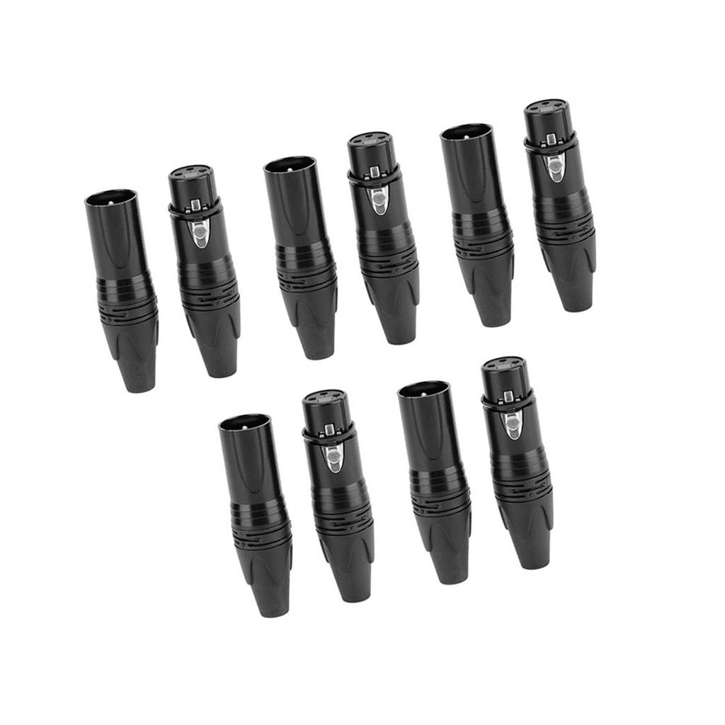 5 пар 3-контактный XLR-разъем аудиоразъем Cannon Connector черный