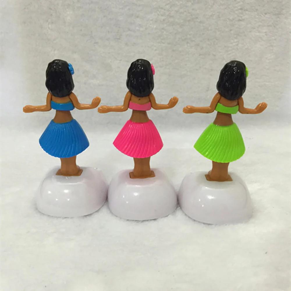 Car Decoration Dancing Doll Accessories Solar Power Toy Shaking Head Hawaii Swinging Animated Girl Ornament Car-styling