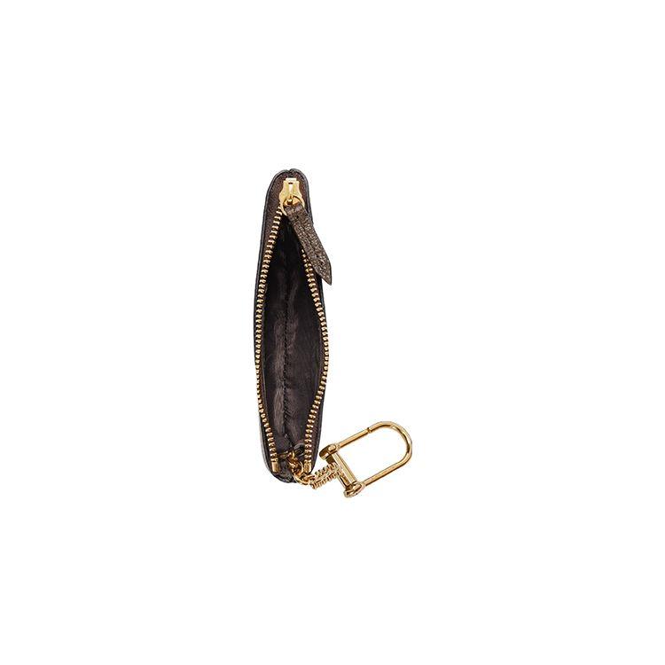 Gucci Ophidia Double G Logo Zipper Canvas And Leather Key Pouch Women Accessories Beige Ebony 772321-K9GSG-8367