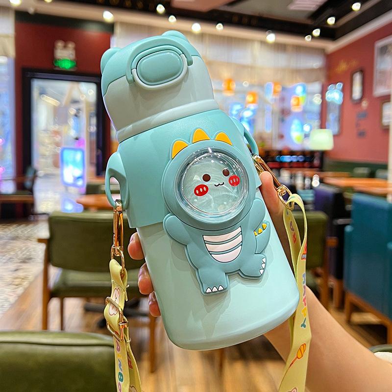 Anime Thermos Mug for Children Unisex Baby Drinking Cup with Straw Handy Adorable Food Grade Cup for Students Durable