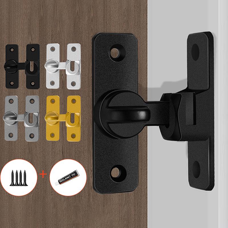 Защелка для двери Дверные засовы Домашняя безопасность Сверхпрочный цинковый сплав 90 180 градусов Легкая установка Замок для раздвижной двери Противоугонный замок