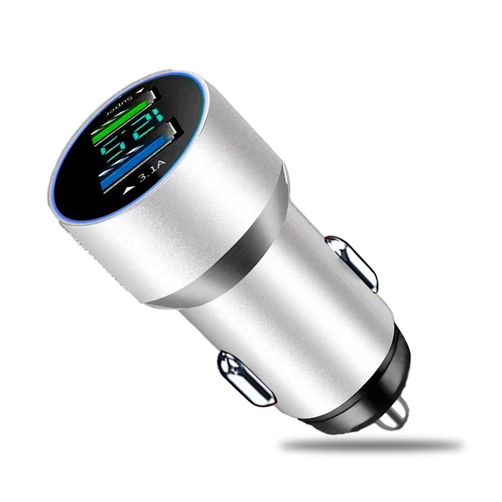 66 Вт + 3,1 А цифровой дисплей светодиодный автомобильный зарядное устройство супер быстрый алюминиевый сплав автомобильный телефон зарядное устройство адаптер для iPhone Samsung Huawei Xiaomi