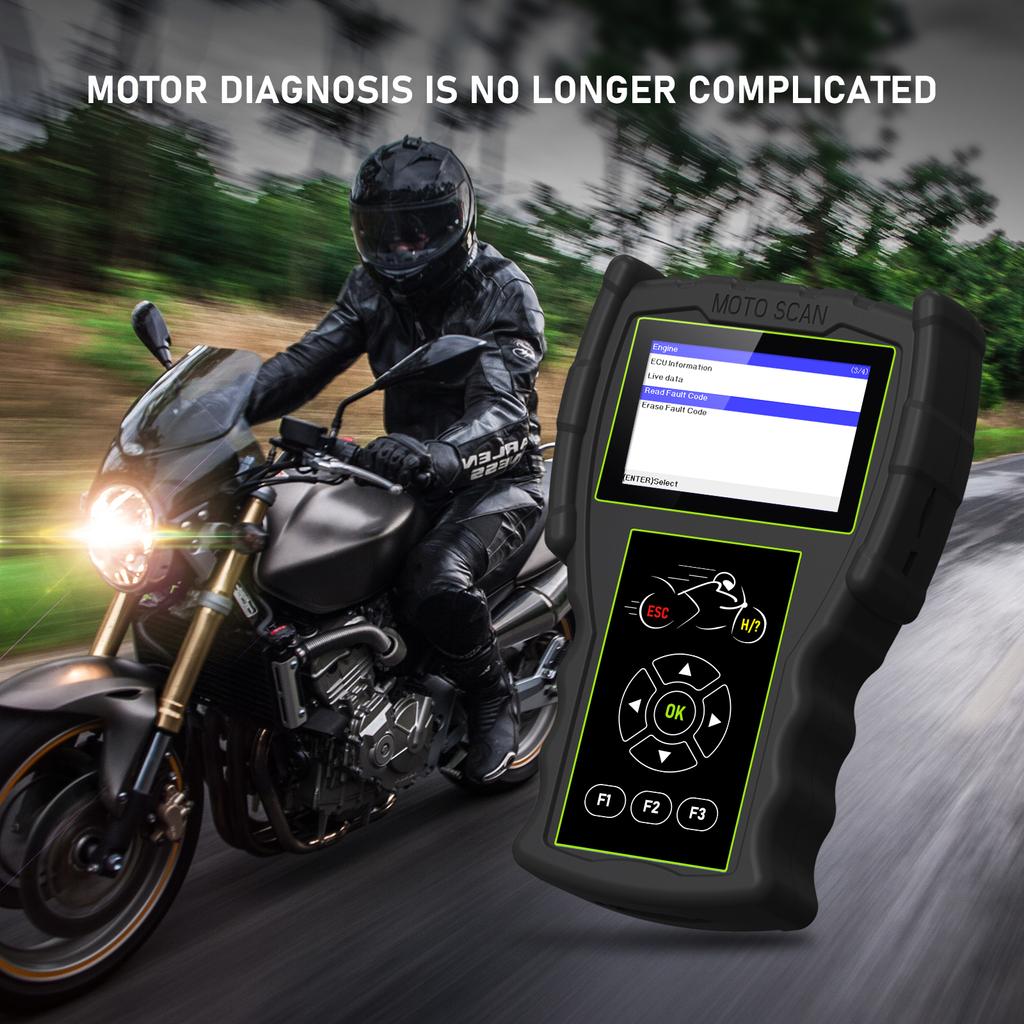 JDiag M100 PRO Motorcycle Code Scanner Dual System Diagnostic Scan Tool Support Multi-Language Read