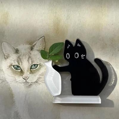 Черный Кот Толкает Кота Магнит на Холодильник Мультяшный Магнит на Холодильник Декор Вазы Кухонное Использование