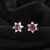 Rhodolite Gemstone 925 Sterling Silver Jewelry Handcrafted Stud Earrings 0.44" EE-175-6
