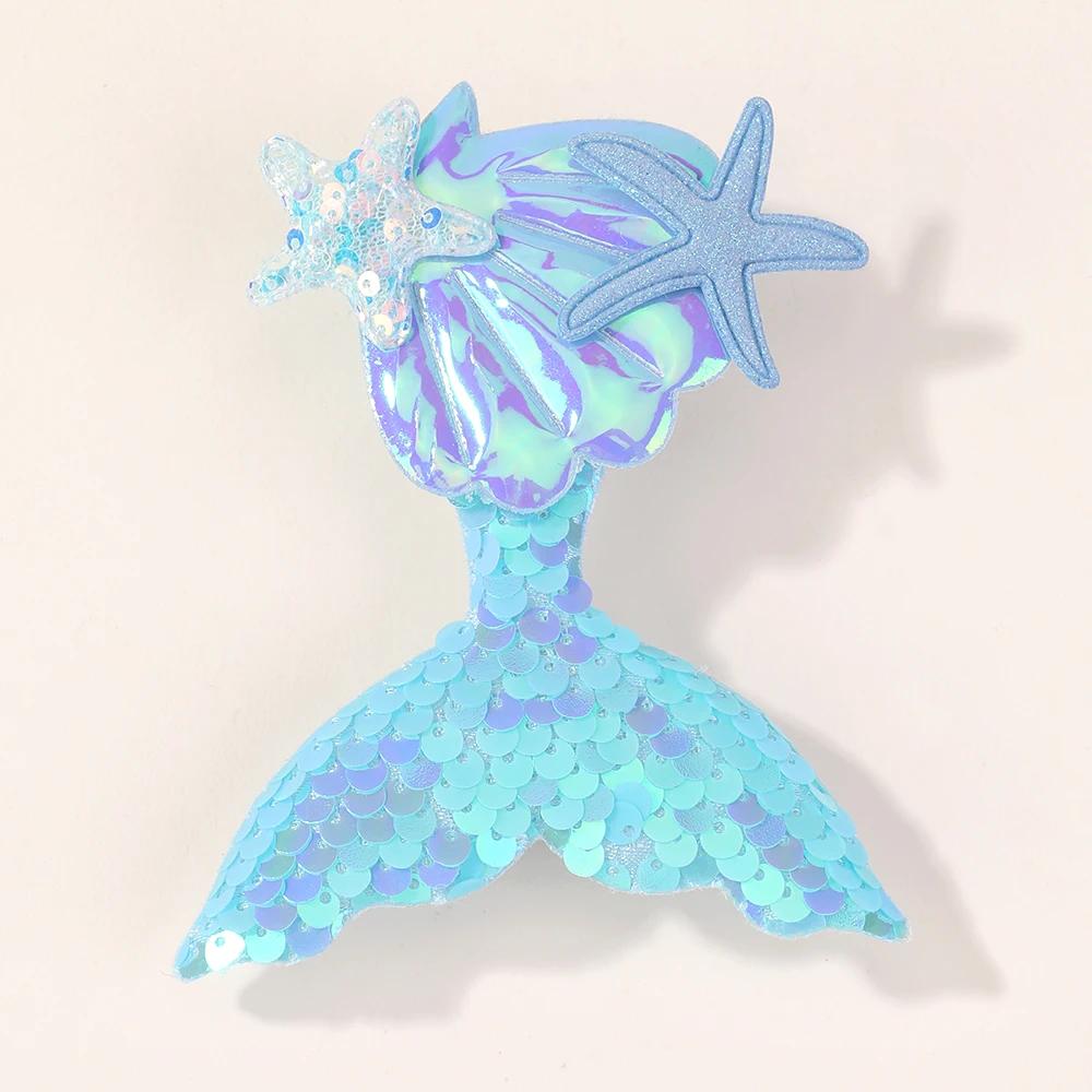 1 шт. Новая заколка для волос в виде хвоста принцессы-русалки для девочек, детская, декоративная, милая, мультяшная, детская, аксессуар для волос