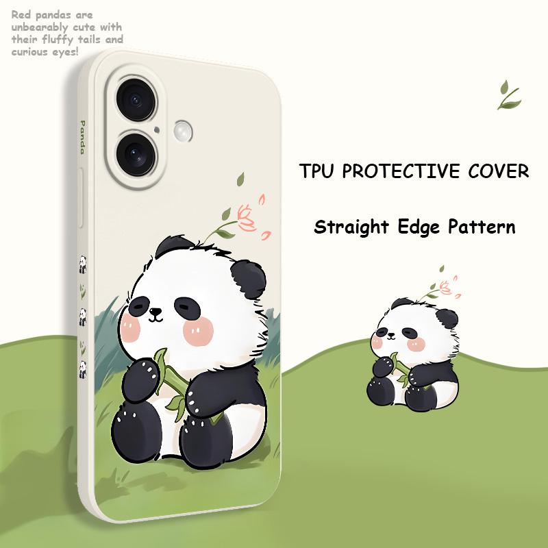 Чехол для телефона 'Малыш Панда' для iPhone 16 16e 15 14 13 12 11 X XR XS Plus Pro Max Mini Силиконовый чехол