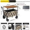 WEZHO Outdoor Camping Trolley with Adjustable Tabletop