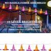 8 Pcs Hanging Witch Hat String Lights, Light Up Waterproof Halloween Decorations with Remote Control for Outdoor Garden Party Carnival Supplies Decor