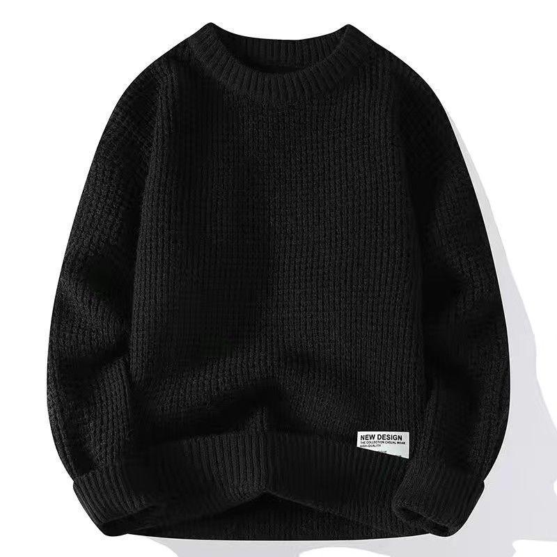 Anti-Pilling Teen Trend Autumn/Winter Pullover Sweater for Middle School Students - New Loose, Thickened, Warm Knit Fabric.