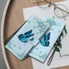3D Art Painting Sakura Flower Butterfly Pattern Leather Phone Wallet Case Book Stand For Huawei Moto Oppo Realme 10 Girls Magnetic Card Flip Cover Bag
