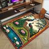 1PC Peacock Lotus Non-Slip Floor Carpet Compatible for Office&Living Room&Bedroom&Dining room - Flat - Weave Machine-S0374
