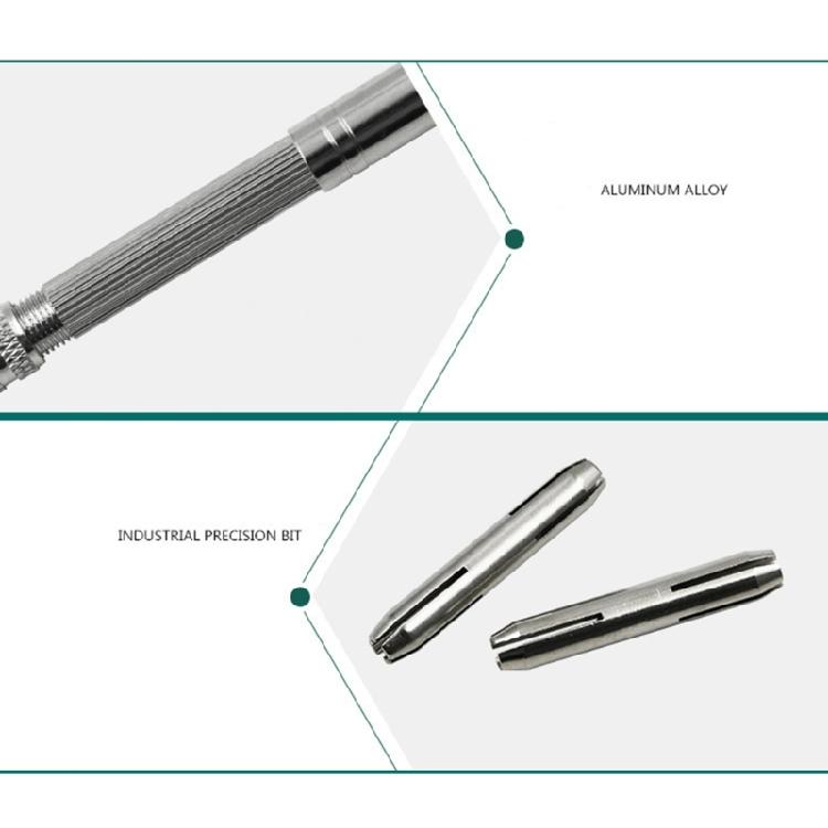 Ручная дрель Роторный инструмент Ручное спиральное сверло Алюминиевая ручная дрель для ювелирного дела, рукоделия, часового мастера, штифтов, работы по дереву
