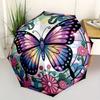 Stained Glass Butterfly Automatic Folding Umbrella Compact Lightweight Retractable Design For Outdoor Adventures And Travelt14