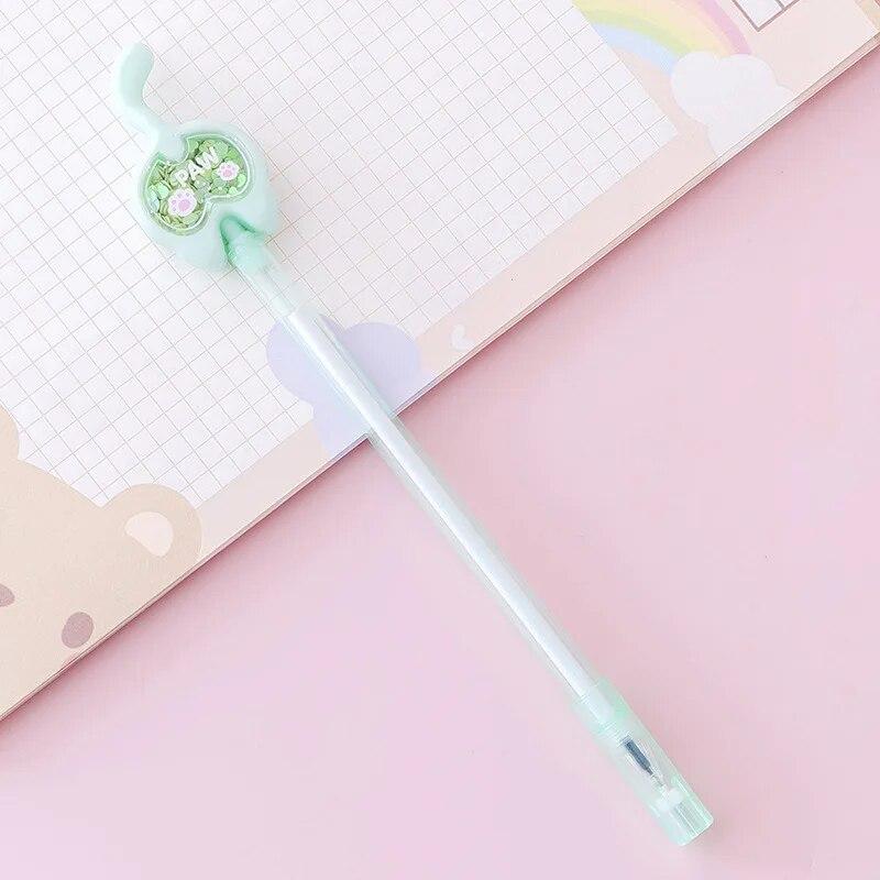 1 шт. канцелярские товары, креативная блестящая гелевая ручка с кошачьим хвостом для отдыха, милая гелевая ручка