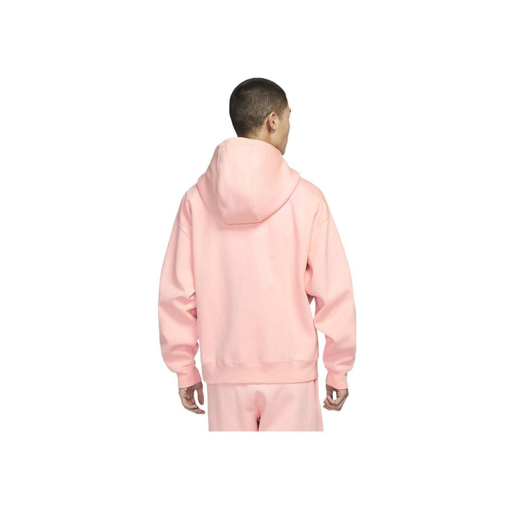 Nike Solid Color Logo Print Drawstring Hooded Fleece-Lined Sweatshirt Men Tops Pink DA0316-697
