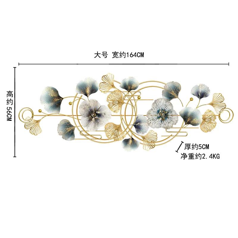 Легкий роскошный светильник в китайском стиле с листьями гинкго, настенное украшение для гостиной, украшение на стену, подвеска, трехмерная железная настенная подвеска