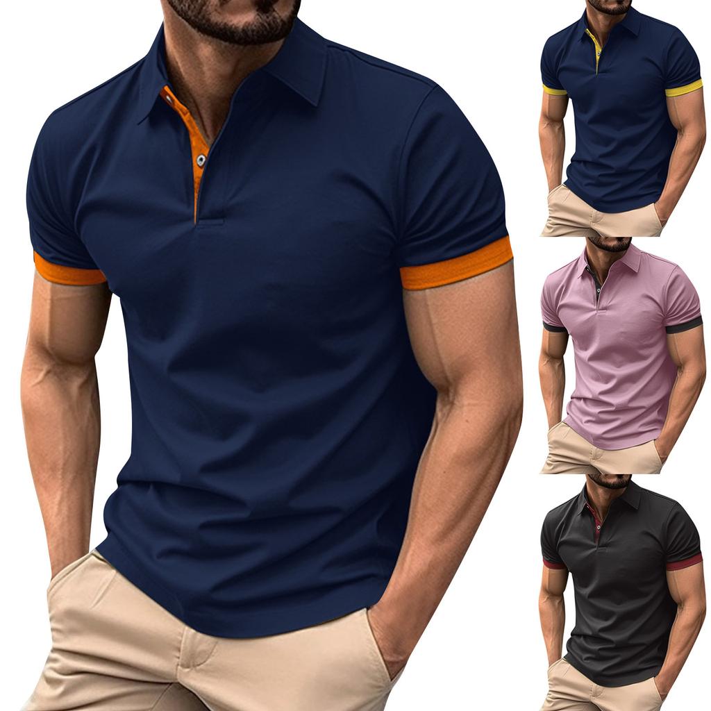 Мужская летняя мужская рубашка для гольфа с короткими рукавами, приталенная модная дышащая мужская рубашка для гольфа