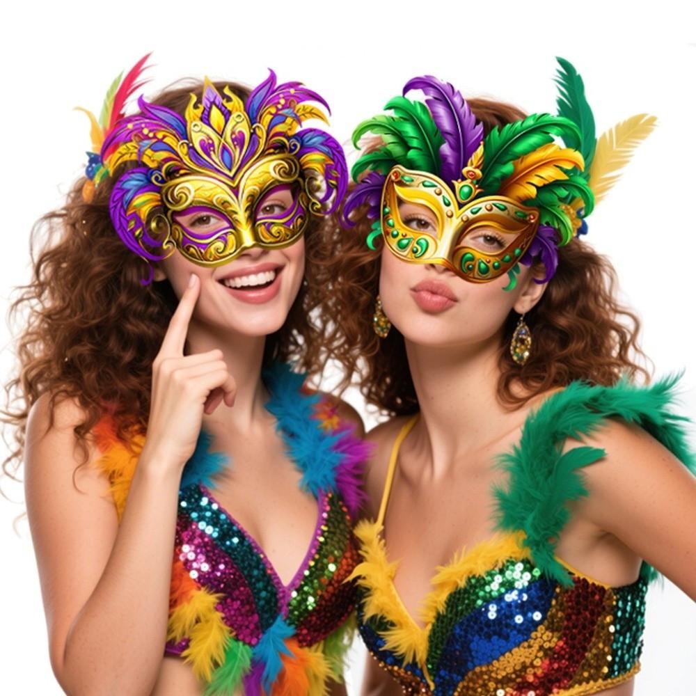 6Pcs Brazilian Carnival Carnival Masquerade Mask DIY Half Face Mask Eye Mask  Party Makeup Ball