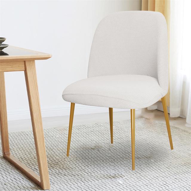 Polar Fleece Stretch Chair Cover Duckbill Curved Dining Chair Slipcover Low Back Stretch Seat Covers For Kitchen Hotel Decor