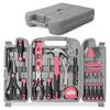 56-piece Women's Home Tool Set and 2-piece Additional Accessories Essential Hand Tools for DIY Repairs, Complete In a Tool Set Box