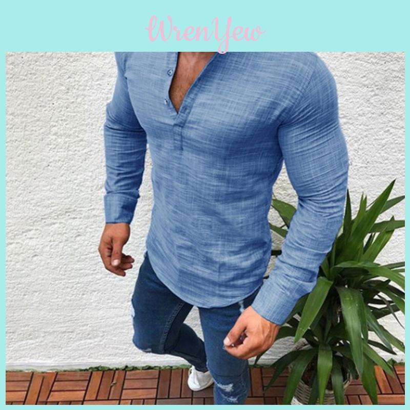 Versatile Men's Slim Fit V Neck Long Sleeve Muscle Tee T-shirt Ideal For Any Occasion
