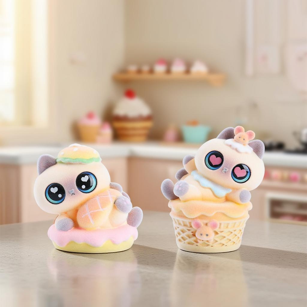 Розовый Маленький Сиамский Кот Фигурка Игрушка из Секретной Коробки Настольное Украшение Mystery Guess Bags Игрушки Фигурки Животных Подарок на День Рождения Рождество