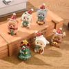 Christmas Resin Small Animal Ornaments Creative Home Decor Mini Christmas Trees & Santa Clauses Christmas Gifts