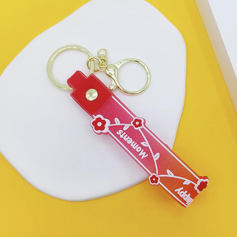 Прозрачный ПВХ мягкий резиновый брелок для ключей английский маленький цветок желе цвета сливы конфетный цвет капли клейкий браслет