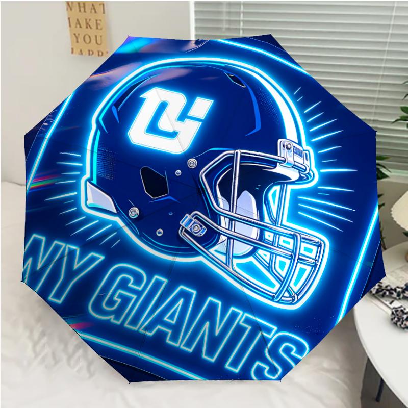Автоматический зонт с принтом логотипа New York Giants, 8 спиц, железный каркас, пластиковая ручка, подходит для путешествий на открытом воздухе и на каждый день, идеальный подарок