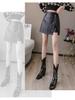 Autumn & Winter 2023 Black High Waist A-Line PU Leather Skirt with Slit
