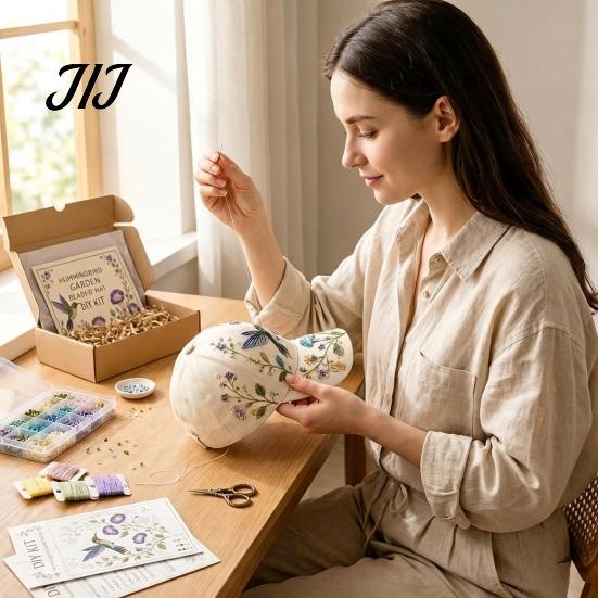 DIY Beaded Hat Kit Baseball Cap Kit, Handmade Animal Garden Set, Teens Set Craft Project for Adults Beginner
